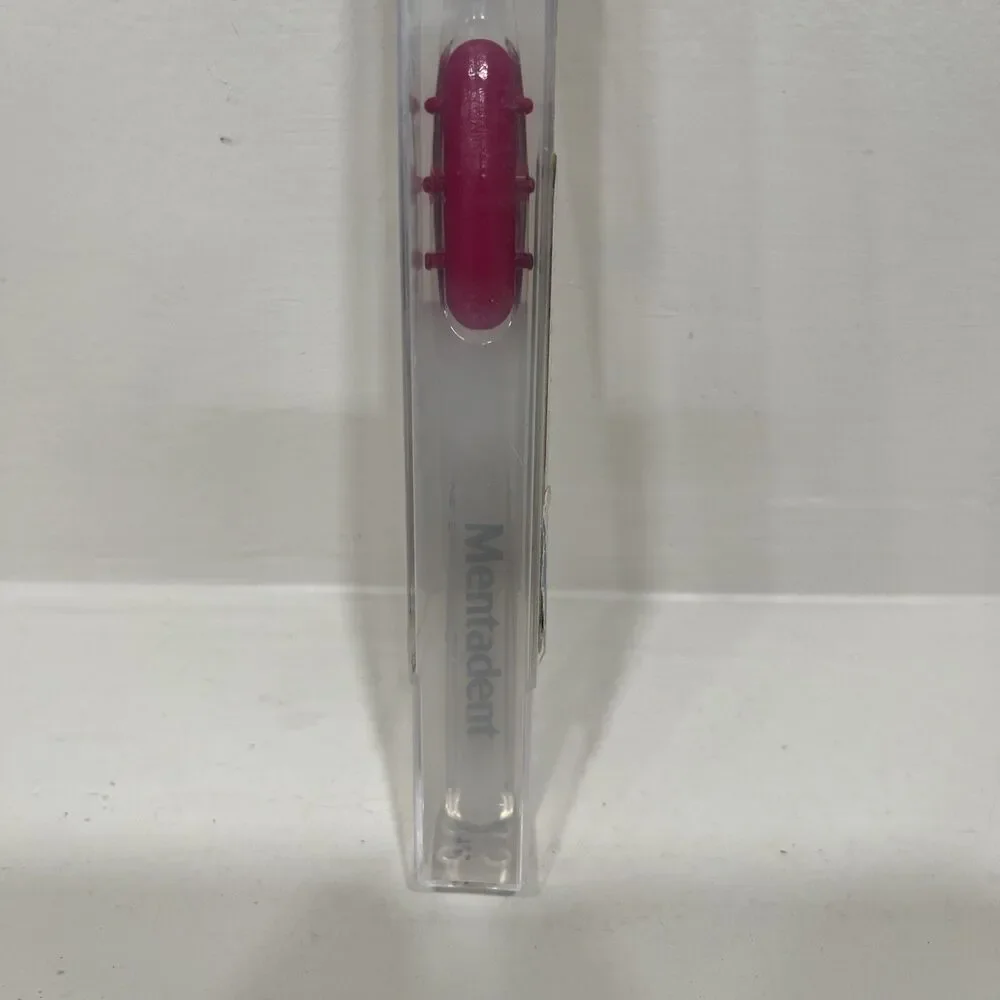 Mentadent 51 Toothbrush Soft Full Head Flared Side Bristles Pink Red Handle